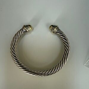 Silver and Gold Twisted Cuff Bracelet